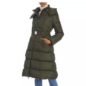 Moncler Agot Belted Hooded Down Puffer Coat